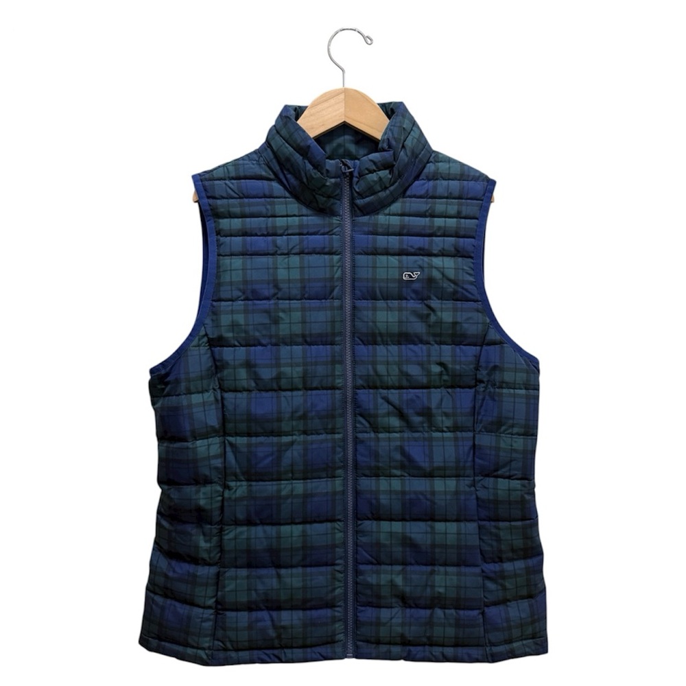 NWT Vineyard Vines Blue Plaid Puffer Vest